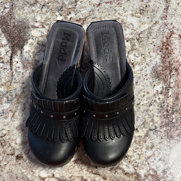 Mudd Shoes - Mudd Black Fringe Mules